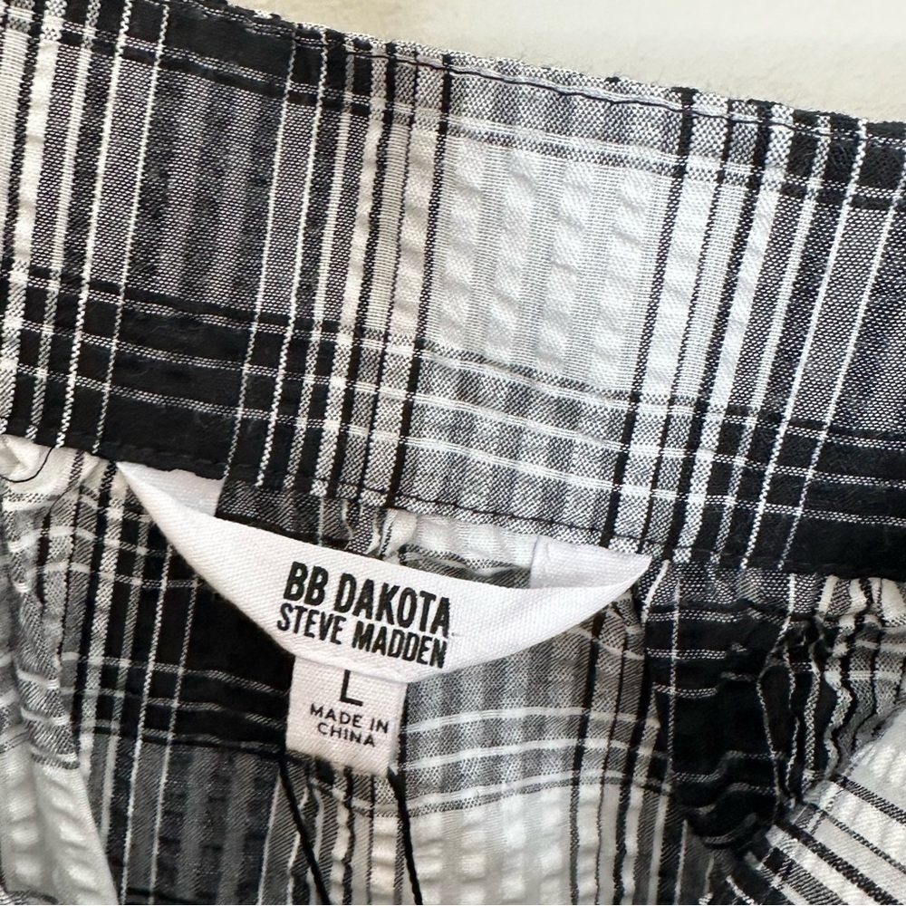 NWT BB Dakota Steve Madden Large Plaid Tassel Tank Top - Picture 8 of 8